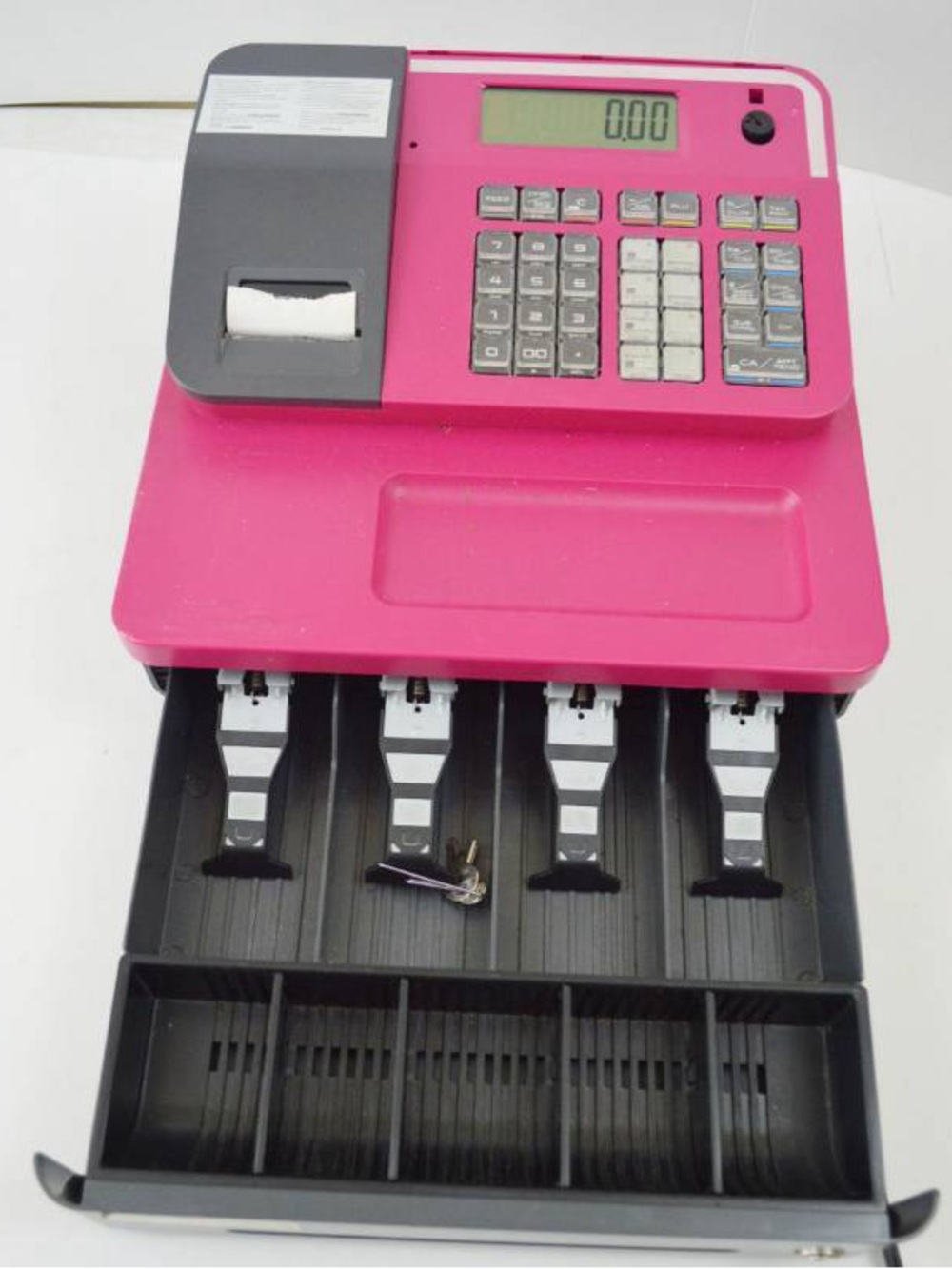 Casio Pink Electronic Cash Register with Receipt Printer and keys